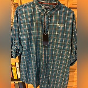 Chaps Roll Sleeve Button Down Shirt UPF 50 sz XXL NWT!